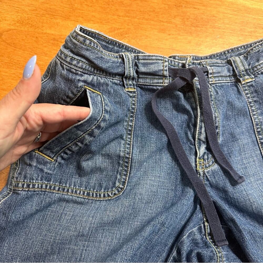 Old Navy Vintage Drawstring Low Rise Denim Shorts Cotton Pockets Casual Y2K Sz 6 - Picture 5 of 9